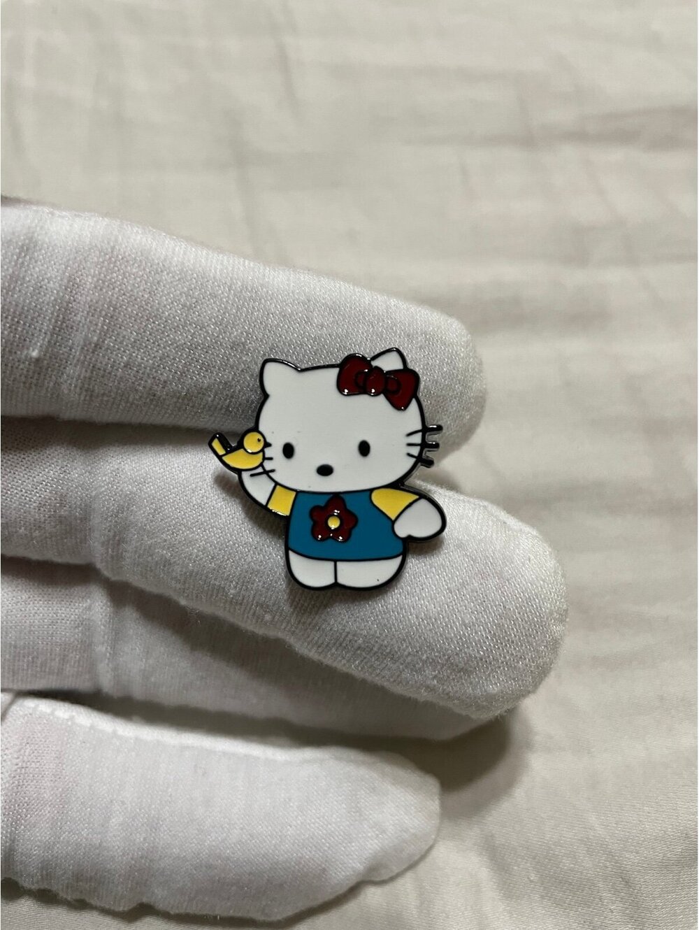 Hello kitty enamel pin brooch anime cartoon cute funny with bird
